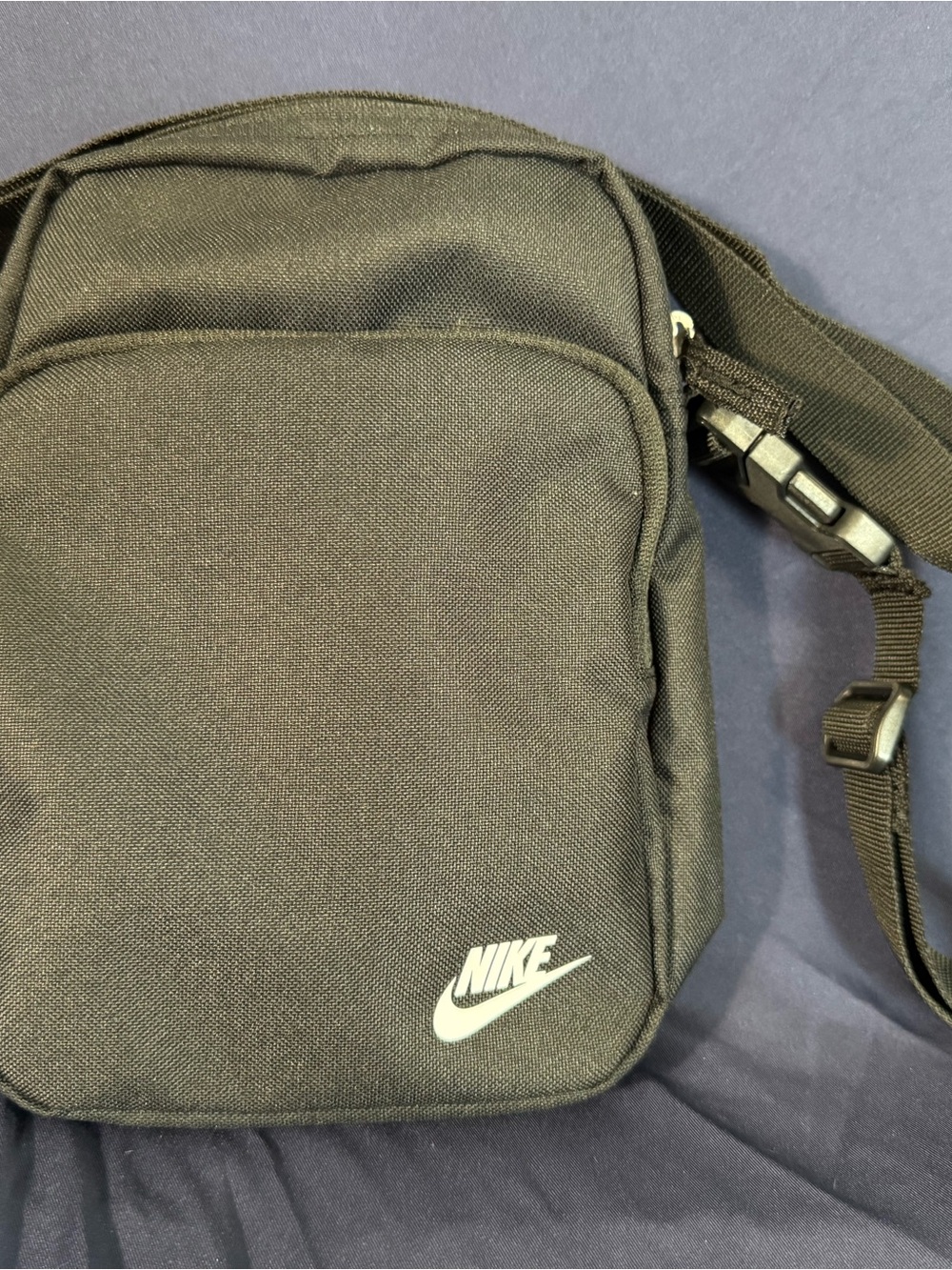 Nike Black Compact Crossbody Bag with White Logo